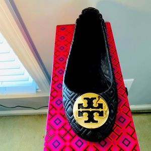8.5 Leather Quilted Tory Burch Ballet Flats